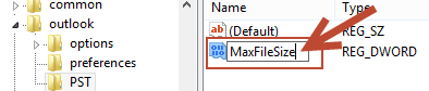 Regedit - MaxFileSize